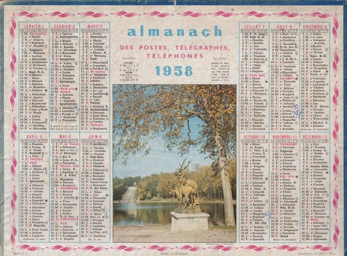 Almanach calendrier des postes - des,