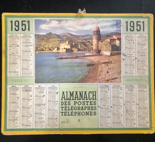 Almanach calendrier 1951 - almanach,