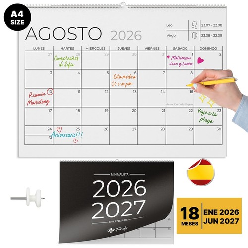 Calendrier mural 2026 finoly - mural,