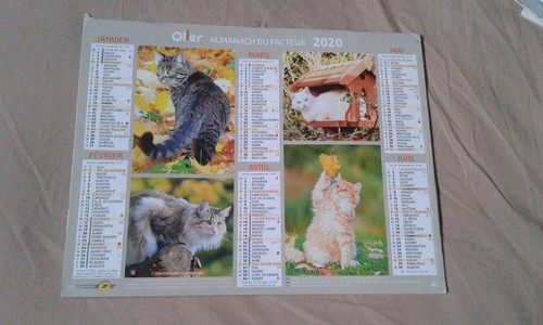 Calendrier des postes almanach - calendrier,