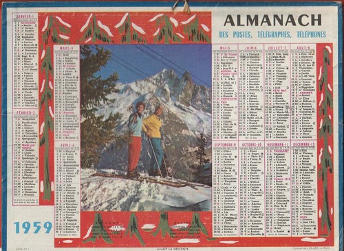 Almanach calendrier des - des, postes