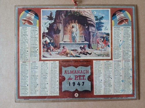 Calendrier ptt almanach la - calendrier, de