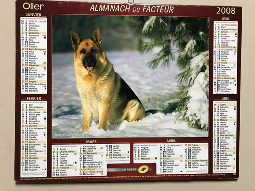 Calendrier almanach facteur - du,