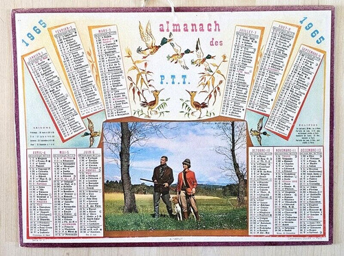 Almanach calendrier ptt 1965 - almanach,