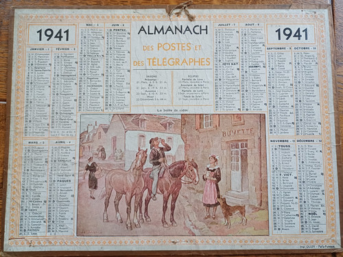 Calendrier almanach ptt 1941 - calendrier,